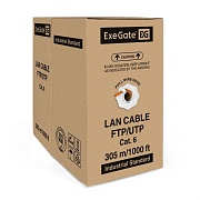 Витая пара Exegate UTP, CAT 6, медь, 23AWG, 4 пары, бухта 305м,PVC, серый (EX281813RUS)
