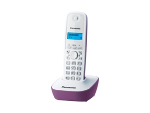 цена Телефон Panasonic KX-TG1611RUF(Белый, сиреневый)