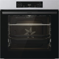 Духовой шкаф Gorenje BOSB6737E06X (Essential / 77 л / до 300 °C / Нерж. + чёрное стекло / AquaClean / PerfectGrill / телеск. направляющие (x1) / А) Чёрный/нержавейка