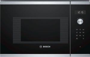 Микроволновая печь встраиваемая Bosch BFL524MS0 (Serie6 / черный/нерж / 20л / ширина - 59,4 см / 800Вт / Autopilot7) микроволновая печь встраиваемая bosch bfl520mw0 serie4 белый 20л ширина 59 4 см 800вт