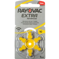 Батарейка Rayovac ZA-10 EXTRA ADVENCED BL6 ZA10Ray для слуховых аппаратов 