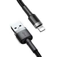 Кабель Baseus Cafule Lightning - USB 1м, черный (CALKLF-BG1) 