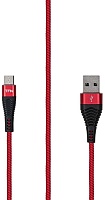 Кабель TFN FORZA micro-USB - USB, 1м, Черный/Красный