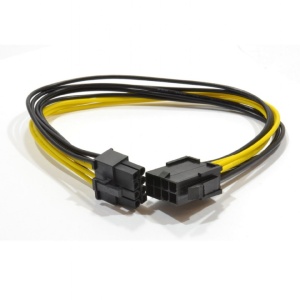 pci e 8 pin male to dual 8 pin 6 2 male pci express power adapter cable for evga modular power supply cable 60cm 20cm Удлинитель питания для видеокарт 6+2-pin - 8- pin GEMBIRD (CC-PSU-84), вилка - розетка, длина - 0.3 метра