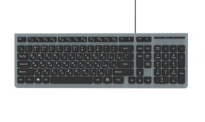 Клавиатура RITMIX RKB-400, серая проводная клавиатура ritmix плоская rkb 400 grey