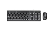 Проводной комплект клавиатура+мышь AULA AC101, (Полноразмерная/1200 dpi/Кабель 1.5м), Только английские буквы, Черный