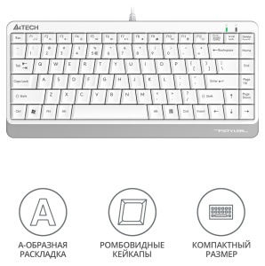Клавиатура A4Tech Fstyler FKS11, USB, 1.5м., белый/серый. клавиатура a4tech fstyler fks11 белый серый usb fks11 white 960595