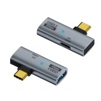 Адаптер-переходник 2в1 KS-is USB-C 2 в 1 USB-A, PD KS-is (KS-854), серебристый