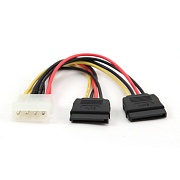 Кабель питания Molex - SATA (x2) GEMBIRD (CC-SATA-PSY), розетка - вилка, длина - 0.15 метра