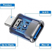 Переходник USB Type-C - USB 3.0 KS-is (KS-388), вилка - розетка, cкорость передачи: до 5 Гб/сек