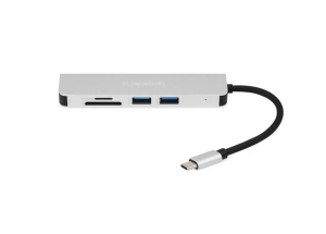 Док-станция SunWind SW-DS032, USB Type-C на HDMI + 1*USB Type-A 3.0 + 1*USB Type-A 2.0 + USB Type-C PD 87W + MicroSD серебристый стыковочная станция sunwind sw ds047 s серебристый