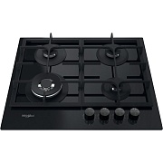 Поверхность газовая Whirlpool AKTL 629/NB1 (Чёрная / 4 конфорки / Чугунные решетки / Закаленное стекло / Электроподжиг / Газ контроль)