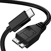 Кабель USB 3.0 Type C - micro USB Type B KS-is (KS-529), вилка-вилка, скорость передачи: до 10 Гбит/сек, черный, длина - 0.3 метра