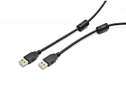 Кабель USB 2.0 Type-A - USB 2.0 Type-A KS-is (KS-587B-2) с ферритовыми фильтрами, вилка-вилка, скорость передачи до 480 Мбит/с, длина - 1,8 метра
