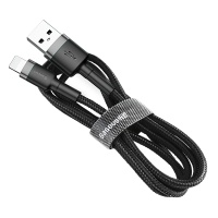 Кабель Baseus Cafule Lightning - USB 2м, черный (CALKLF-CG1)  Чёрный