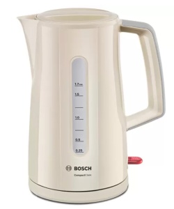Чайник Bosch TWK3A017 (2400Вт / 1,7л / пластик / бежевый) чайник bosch twk3a011 2400вт 1 7л пластик белый