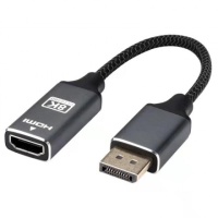 Переходник DisplayPort - HDMI KS-is (KS-534), вилка-розетка, длина 0.2м, v1.4 разрешение до 8K Чёрный