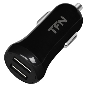 цена Автомобильное зарядное устройство TFN CC2U24ABK (2 USB/2.4A) черное