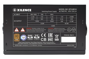 цена Блок питания XILENCЕ 550W Gaming series, XP550R10 (XN215), 80+ Bronze, APFC Fan: 120mm 20 + 4 pin, 4+4 pin CPU, 6 SATA, 6+2 pin*2 PCI-E