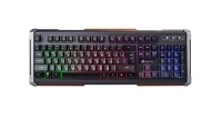 Игровая клавиатура Oklick 717G, русские буквы белые, 1,5 м, черная/серая