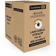 Витая пара Exegate UTP, CAT 5E, CCA, 24AWG, 4 пары, бухта 305м, PVC, серый (EX138965RUS)