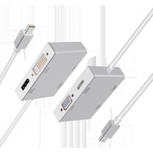 Переходник miniDisplayport - DP/HDMI/DVI/VGA F KS-is (KS-781), адаптер переходник 4-в-1 , длина - 0.2 метра адаптер переходник greenconnect apple mini displayport 20m