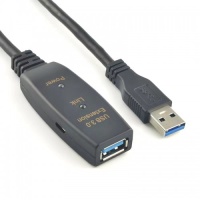 Удлинитель USB 3.2 Gen 1 AM AF KS-is (KS-776-5) активный розетка-вилка, скорость передачи до 5 Гбит/с, длина - 5 метра Чёрный