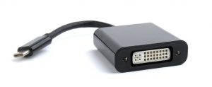 Переходник USB Type-C - DVI GEMBIRD (A-CM-DVIF-01), вилка-розетка, поддержка разрешений до 4K/2K (30MГц), длина - 0.15 метра кабель canyon type c usb standard cable cable length 1m black 15 8 2 1000mm 0 018kg