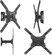 Кронштейн для ТВ ONKRON NP44 чёрный, для 26"-65", наклон 12°, поворот 80°, нагрузка до 35 кг, расстояние до стены 40-210 мм