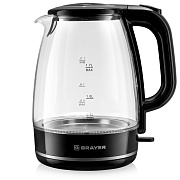 Чайник Brayer BR1030 (2200 Вт / 1,7 л / стекло / чёрный)