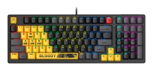 Механическая клавиатура A4Tech Bloody S98 Sports Lime желтый/серый USB наушники sven ap u988mv черно красные 7 1 usb 50 мм rgb подсветка
