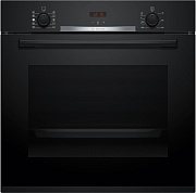 Духовой шкаф Bosch HQA334EB4 (Serie4 / 71 л / до 275 °C / Чёрное стекло / Гриль / телескоп. направляющие(x1) / EcoClean Direct / SoftClose / HotAir)