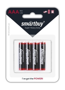 Батарейки Smartbuy R03/4B (48/960) (SBBZ-3A04B) солевая BL-4 батарейки smartbuy r03 bl4 4шт