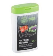 Чистящие салфетки в пластиковой тубе Cactus 100шт для  планшетов и смартфонов малая туба  (CS-T1005)