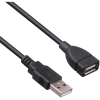 Удлинитель USB 2.0 AM - USB 2.0 AF ExeGate (EX-CC-USB2-AMAF-5.0), розетка-вилка, длина - 5 метров Чёрный