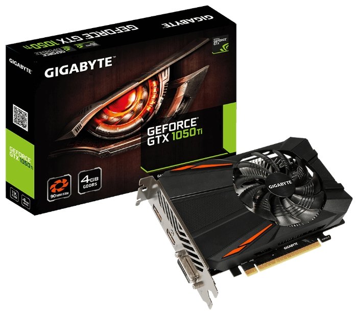 Видеокарта Gigabyte GeForce GTX 1050 Ti 4GB GDDR5 (GV-N105TD5-4GD) 1430/7008  DVI-D,HDMI, DP