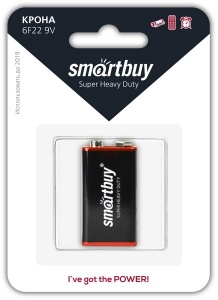 Батарейка Smartbuy 6F22/1B солевая SBBZ-9V01B батарейка солевая powerplus heavy duty 6f22