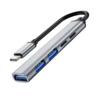 Концентратор KS-is KS-748 1xUSB 3.0 и 2xUSB 2.0 и 1xUSB Type C и 1xPD в USB Type C USB HUB Чёрный