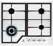Поверхность газовая Electrolux EGS6436WW (Slimline 600/ Белая сталь/чугун.решетки / 4 конфорки (1,9/1,0/1,9/WOK4,0 кВт) / газконтроль / электроподжиг)