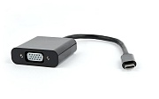 Переходник USB Type-C - VGA GEMBIRD (AB-CM-VGAF-01), вилка-розетка, поддержка разрешений до 1920 x 1080 при 60 Hz, длина - 0.15 метра