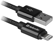 Кабель Defender ACH01-03T PRO Lightning - USB, 1м, Черный