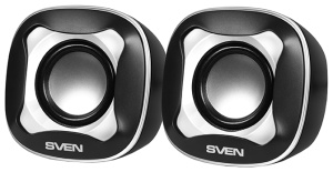 цена Колонки 2.0 SVEN 170* / 5W / USB-питание / Чёрный-белый / корпус - пластик