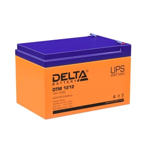 Батарея 12V/12Ah Delta DTM 1212 (12V 12Ah, клеммы F2) батарея 12v 12ah delta dt 1212 12v 12ah клеммы f2