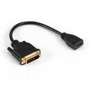 Кабель HDMI - DVI DVI-D ExeGate EX-CC-HDMIF-DVIM (19F/25M, позолоченные контакты) переходник hdmi dvi d 5bites позолоченные контакты dh1807g