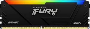 Память DDR4 8Gb 3200MHz Kingston FURY Beast Black RGB KF432C16BB2A/8 kingston ddr4 8gb 3200 mhz pc 25600 fury beast black rgb kf432c16bba 8 kf432c16bba 8