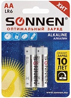 Батарейки BL2 SONNEN LR6 алкалиновая BL2 (цена за 2 шт.) 451084