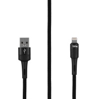 Кабель TFN ENVY Lightning - USB, плетеный, 1.2 метра, черный (TFN-C-ENV-AL1MBK)