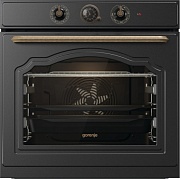 Духовой шкаф Gorenje BO6735CLB (Classico / 77 л / до 300 °C / Чёрный, металл / AquaClean / PerfectGrill / телескопические направляющие (x2) / А)
