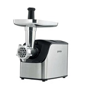 Мясорубка Gorenje MG2202XE (2200 Вт/ 2.2 кг/мин/ корпус - металл, пластик / лоток - нержавеющая сталь / реверс / 4 насадки серебристый)