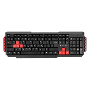 Клавиатура проводная ExeGate LY-505M (USB, полноразмерная, влагозащищенная, 114кл., Enter большой, 8 красных клавиш клавиатура exegate ly 504m black